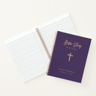 Cahier d'étude de la Bible violet personnalisé ave