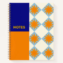 Cahier diamant soleil levant Navy Orange - L