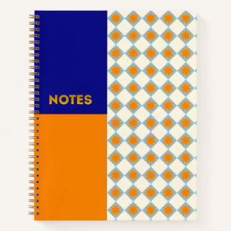 Cahier diamant soleil levant Navy Orange - M