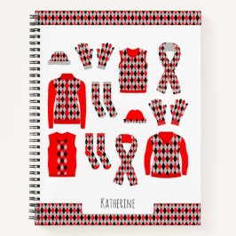Cahier d'objets à motif Argyle rouge