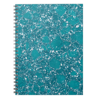Cahier éclaboussé de marbre sarcelle profonde