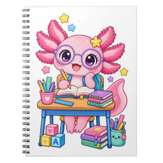 Cahier Écolier Axolotl Bibliophile Rentrée Scolair