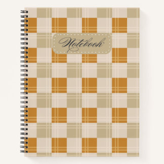 Cahier élégant à carreaux d'automne Motif à carrea