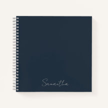 Cahier élégant personnalisé bleu foncé