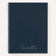Cahier élégant personnalisé bleu foncé