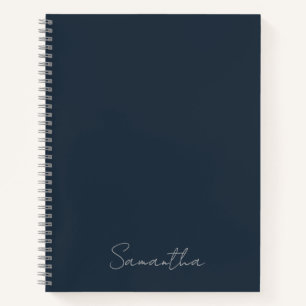 Cahier élégant personnalisé bleu foncé