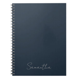 Cahier élégant personnalisé bleu foncé