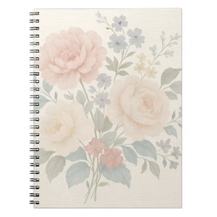 Cahier en lin fleuri vintage