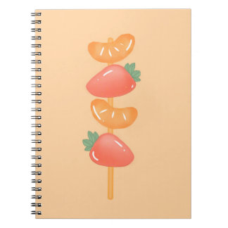 Cahier en spirale - brochette de fruits  