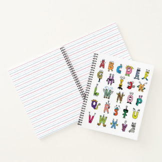 Cahier en spirale des créatures de l'alphabet