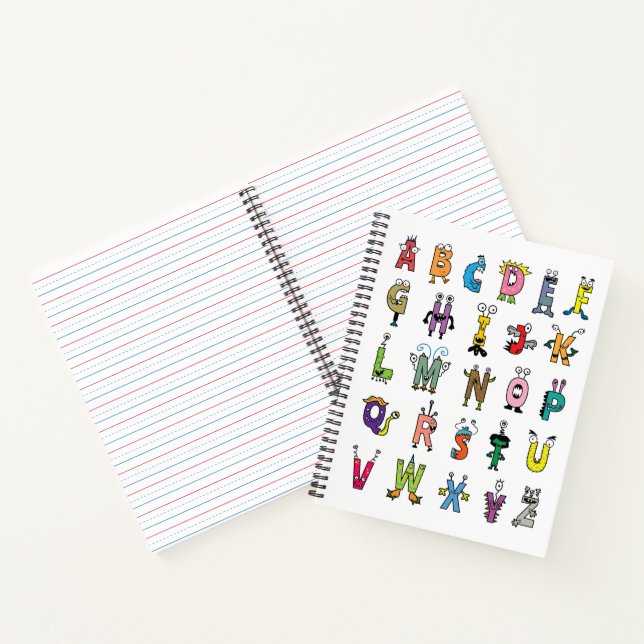 Cahier en spirale des créatures de l'alphabet (Intérieur)
