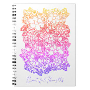 Cahier en tricot floral 6,5x8,75 + Texte