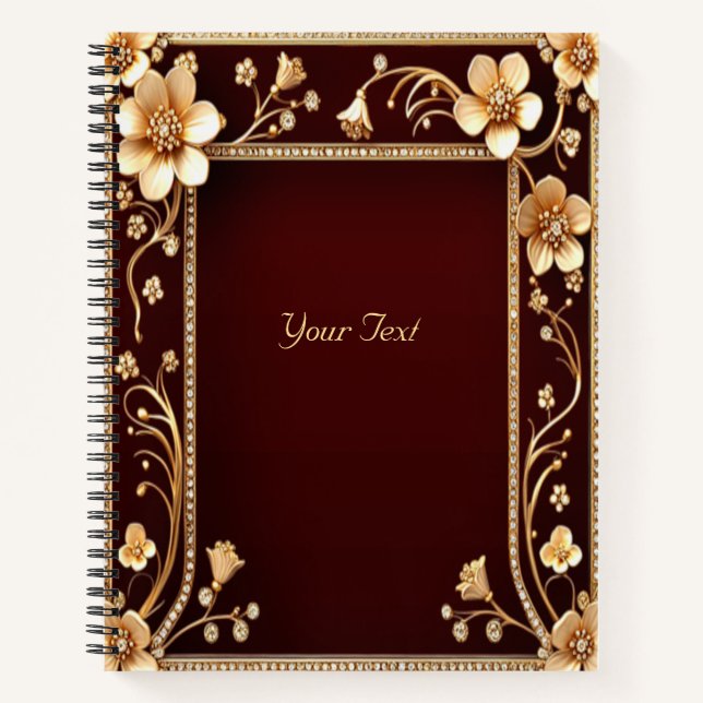 Cahier Fleurs Dorées Bourgogne (Devant)
