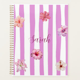 Cahier floral aquarelle lavande personnalisé