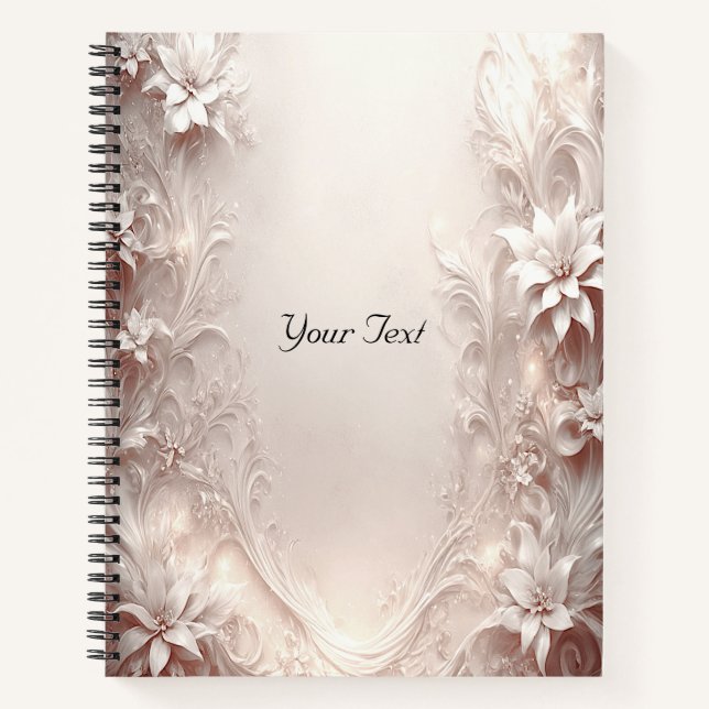Cahier floral en ivoire blanc (Devant)