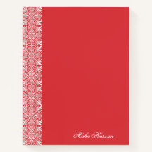 Cahier floral rouge coquelicot personnalisé