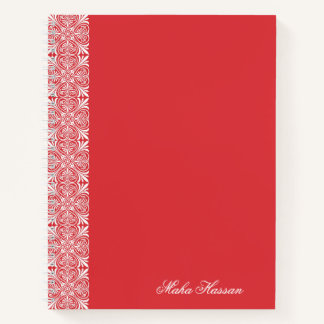 Cahier floral rouge coquelicot personnalisé