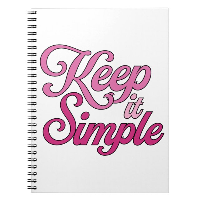 Cahier Garde les Choses Simples (Rose) (Devant)