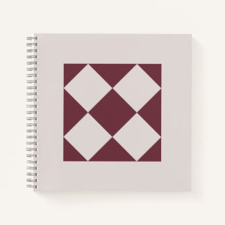Cahier Géométrique Élégant Prune Profond et Gris P