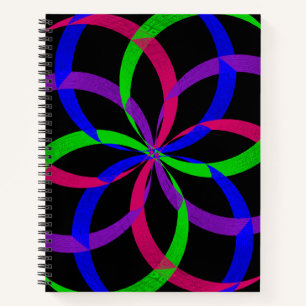 Cahier Géométrique Spirale en Chiffre 8 Multi Coul