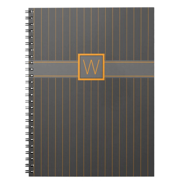 Cahier Gris avec Rayures Orange (Devant)