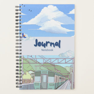 Cahier Journal Aesthetic Sky & Train Pastel Douc