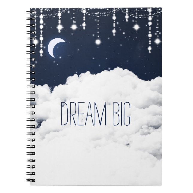Cahier journal de rêve de ciel étoilé de nuages (Devant)