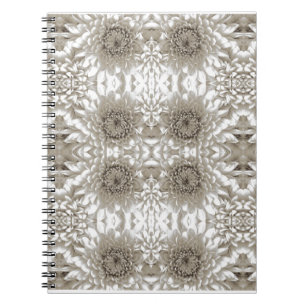 Cahier Journal Élégant Fleurs Beige