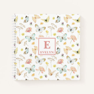 Cahier Journal Monogramme Papillons