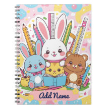Cahier Lapin Mignon & Amis – Nom personnalisable