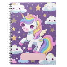 Cahier Licorne Mignonne – Nom Modifiable
