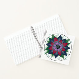 Cahier mandala de cœurs floraux carrés