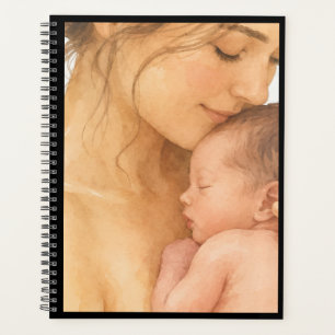 Cahier Mère & Bébé Endormi Aquarelle