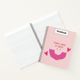 Cahier Mignon Gâteau Donut Rose Journal Relié