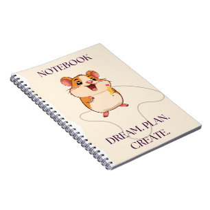 Cahier mignon hamster drôle avec crayon – Sourire