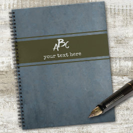 Cahier Minimaliste Grunge Monogrammes Personnalisé