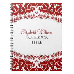 Cahier moderne batik rouge et blanc