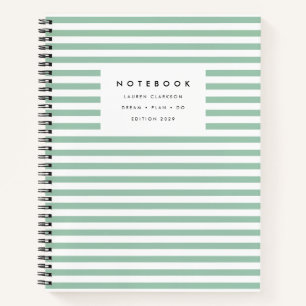 Cahier Moderne Vert Clair Rayé