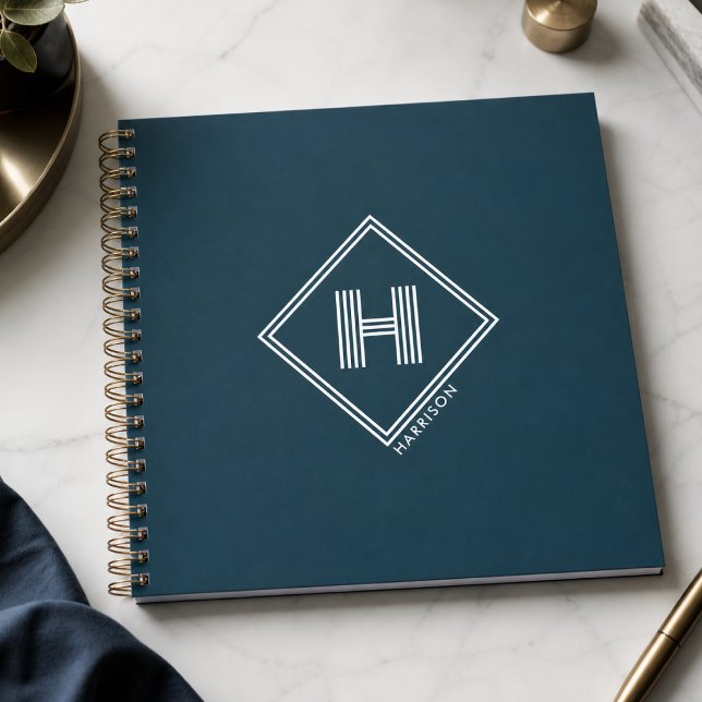 Cahier | Monogramme Initial Géométrique Moderne (Créateur téléchargé)