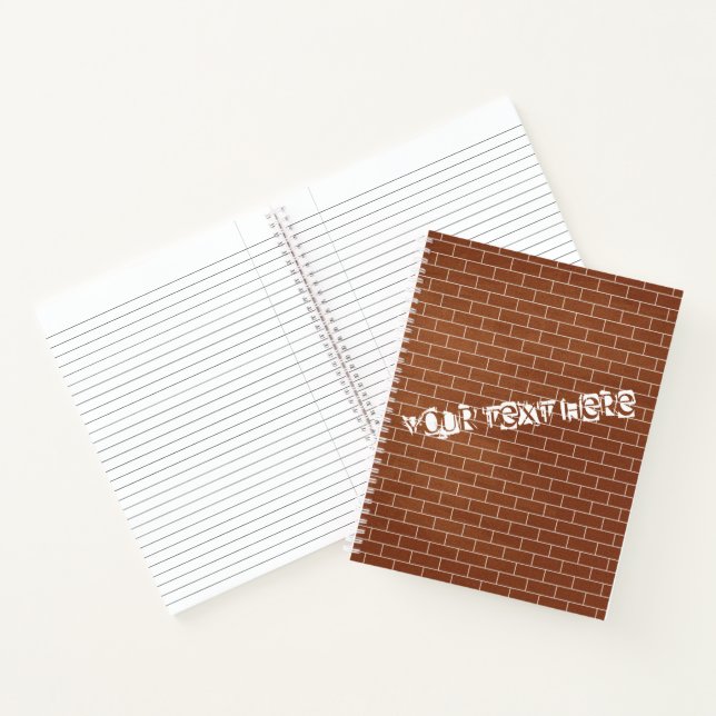 Cahier Mur de Briques avec Texte Personnalisé (Intérieur)