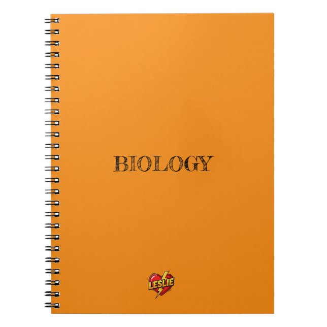 Cahier Orange Cœur Leslie (Devant)