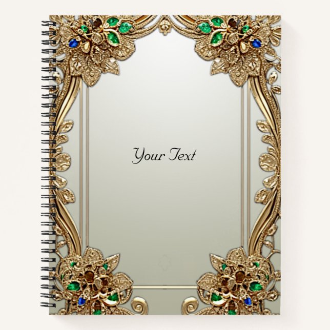 Cahier Orné Élégant en Or (Devant)