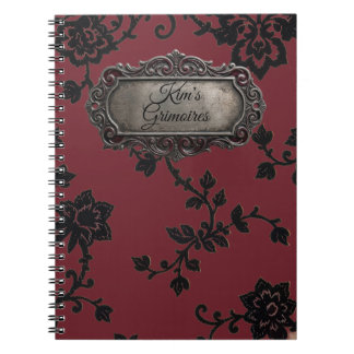 Cahier personnalisé à spirale avec dentelle cramoi