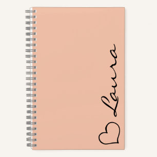 Cahier personnalisé avec nom écriture cœur