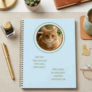 Cahier Personnalisé avec Photo de Chat Roux sur Me