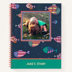 Cahier personnalisé avec photo de poisson de l'enf