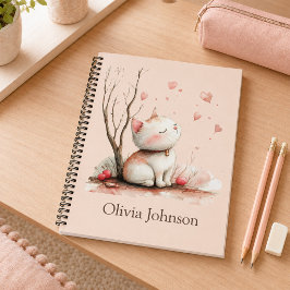 Cahier personnalisé avec un chaton mignon et des c