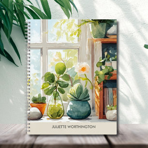 Cahier personnalisé de jardin botanique à l'aquare