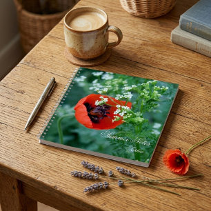 Cahier personnalisé de notes d'été à la fleur de p