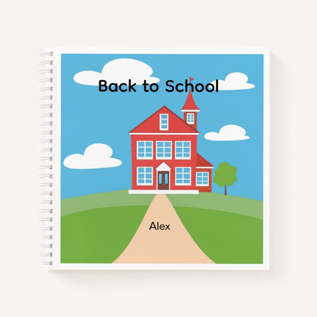 Cahier personnalisé de rentrée scolaire avec bâtim (Devant)